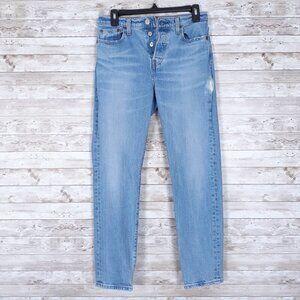 Levis Big E Womens Wedgie Jeans Size 26 Straight Button Fly 448